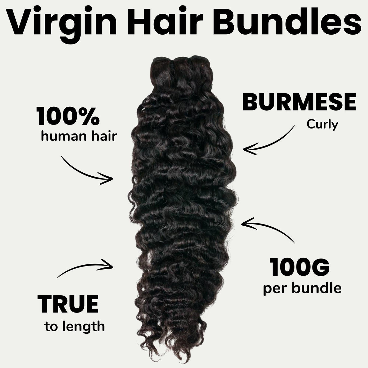 Burmese Curly 100% Human Hair Bundles