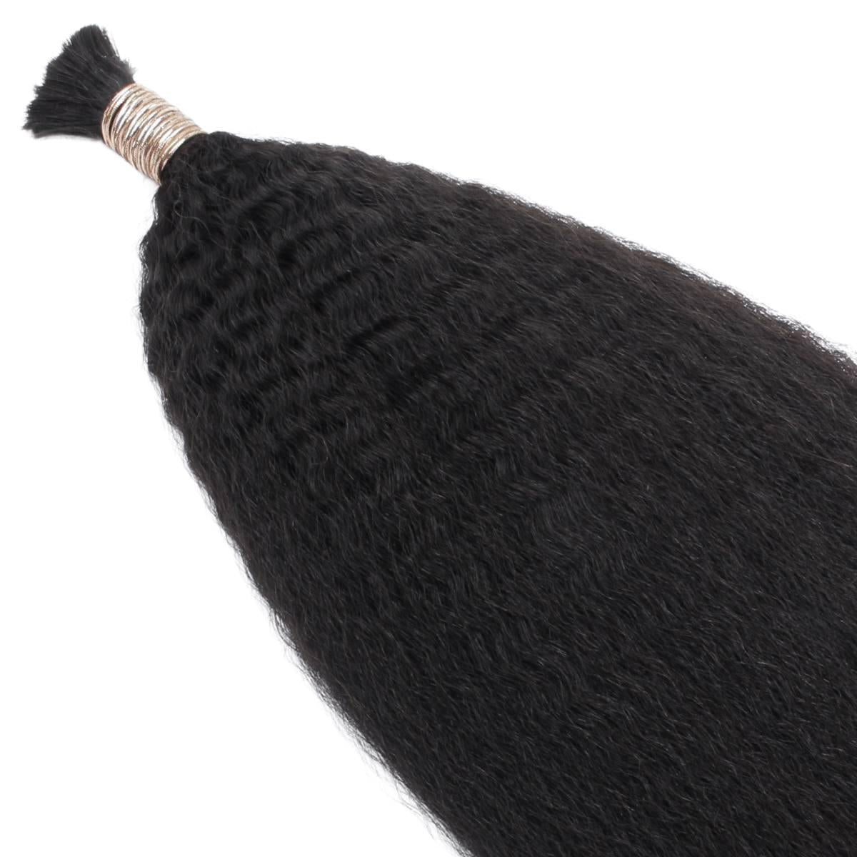 Kinky Straight Bulk 100% Human Braiding Hair