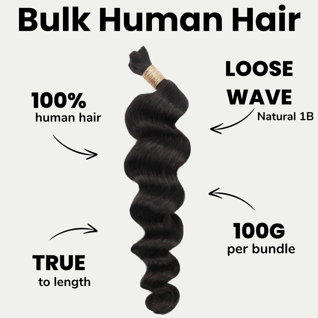 Loose Wave Bulk 100% Human Braiding Hair