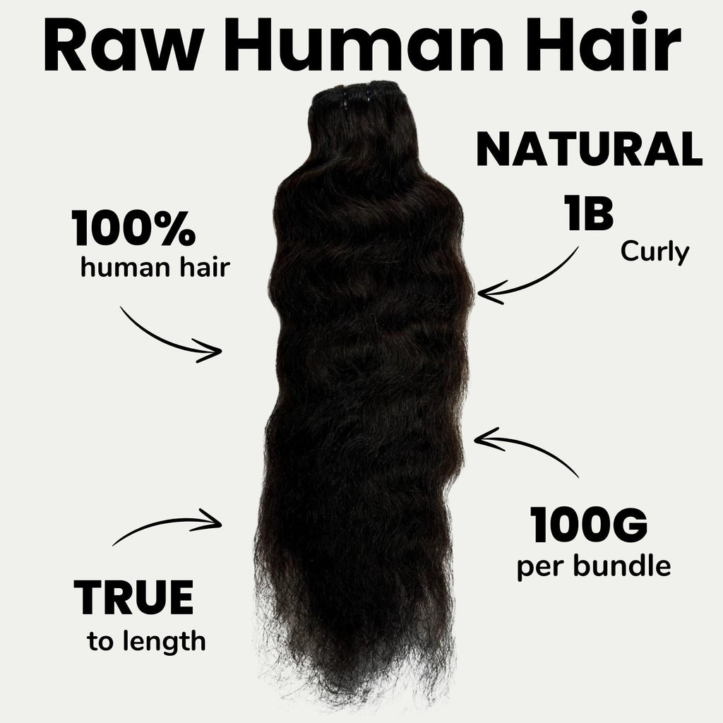 Raw Indian Curly 100% Human Hair Bundles
