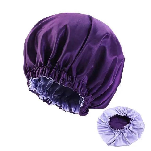 New Stunning Extra Large Satin Lined Bonnet Women Big Size Beauty Print Satin Silk Bonnet Sleep Night Cap Head Cover Bonnet Hat